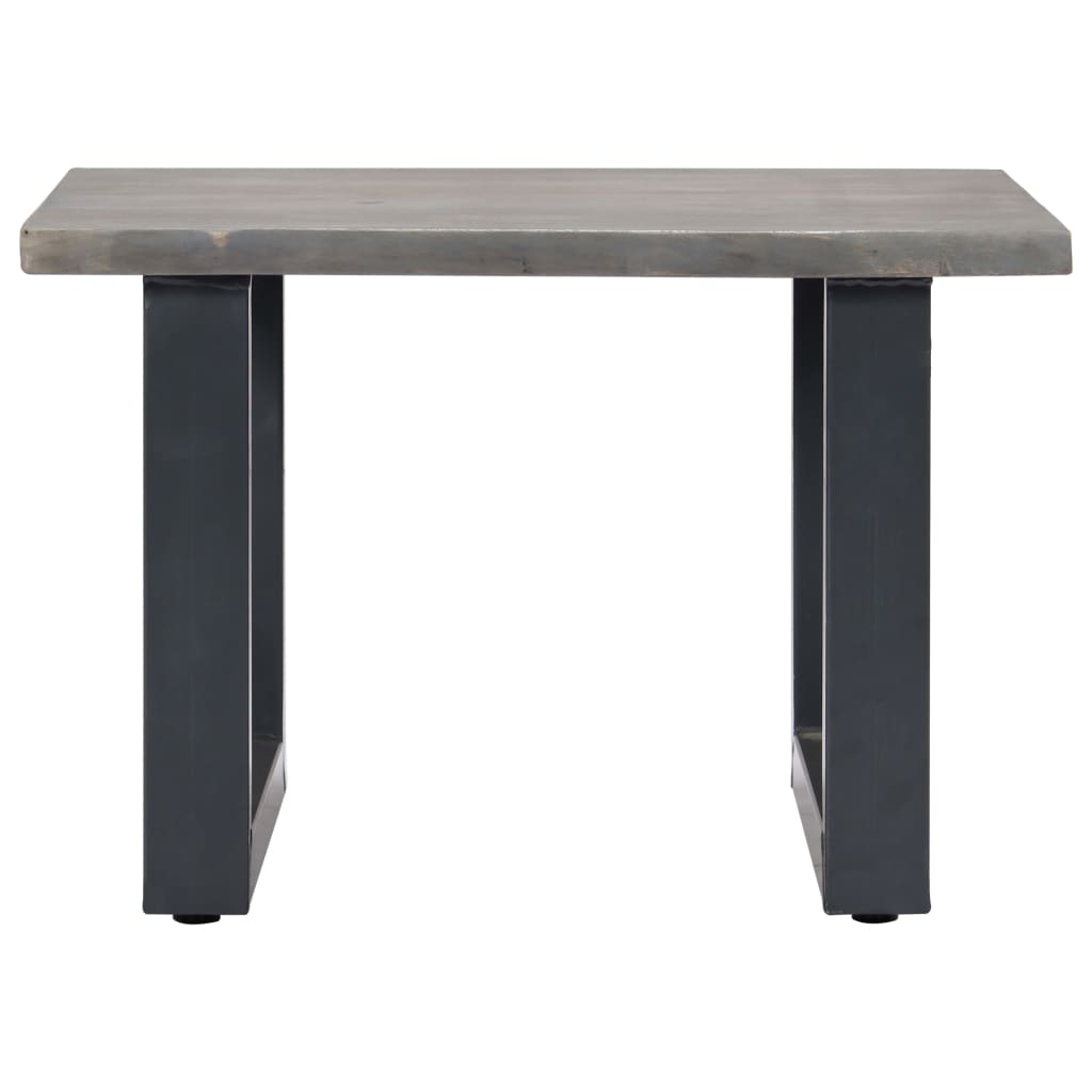 Salontafel Met Natuurlijke Randen 60X60X40 Cm Acaciahout Grijs 1 60 x 60 x 40 cm