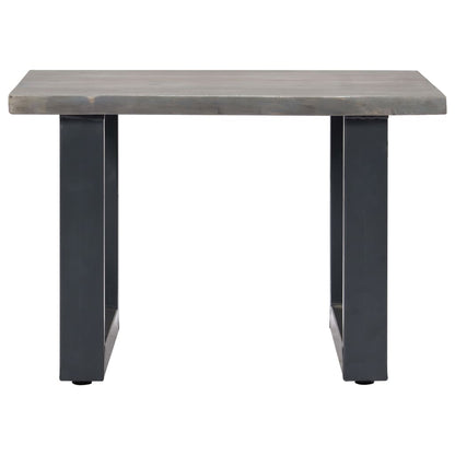 Salontafel Met Natuurlijke Randen 60X60X40 Cm Acaciahout Grijs 1 60 x 60 x 40 cm