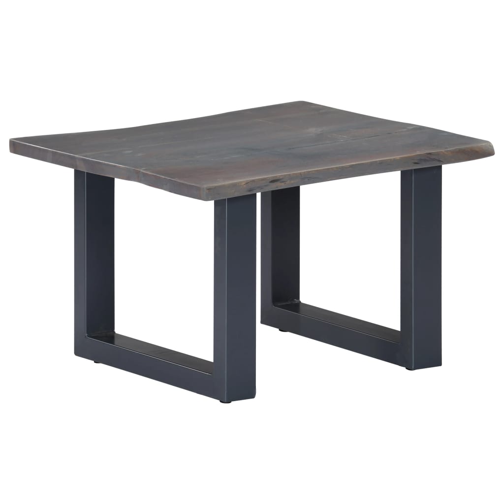 Salontafel Met Natuurlijke Randen 60X60X40 Cm Acaciahout Grijs 1 60 x 60 x 40 cm