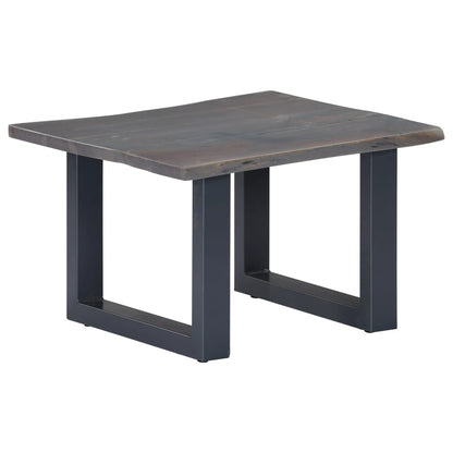 Salontafel Met Natuurlijke Randen 60X60X40 Cm Acaciahout Grijs 1 60 x 60 x 40 cm