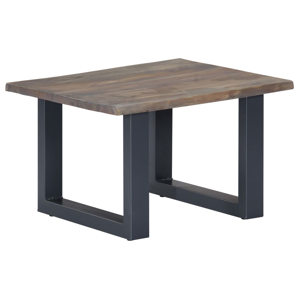 Salontafel Met Natuurlijke Randen 60X60X40 Cm Acaciahout Grijs 1 60 x 60 x 40 cm