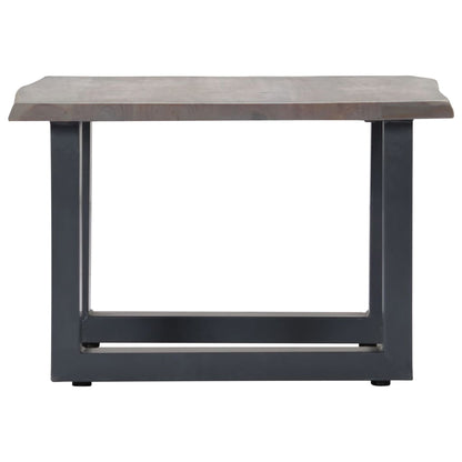 Salontafel Met Natuurlijke Randen 60X60X40 Cm Acaciahout Grijs 1 60 x 60 x 40 cm
