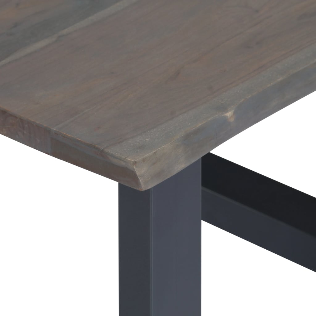 Salontafel Met Natuurlijke Randen 60X60X40 Cm Acaciahout Grijs 1 60 x 60 x 40 cm