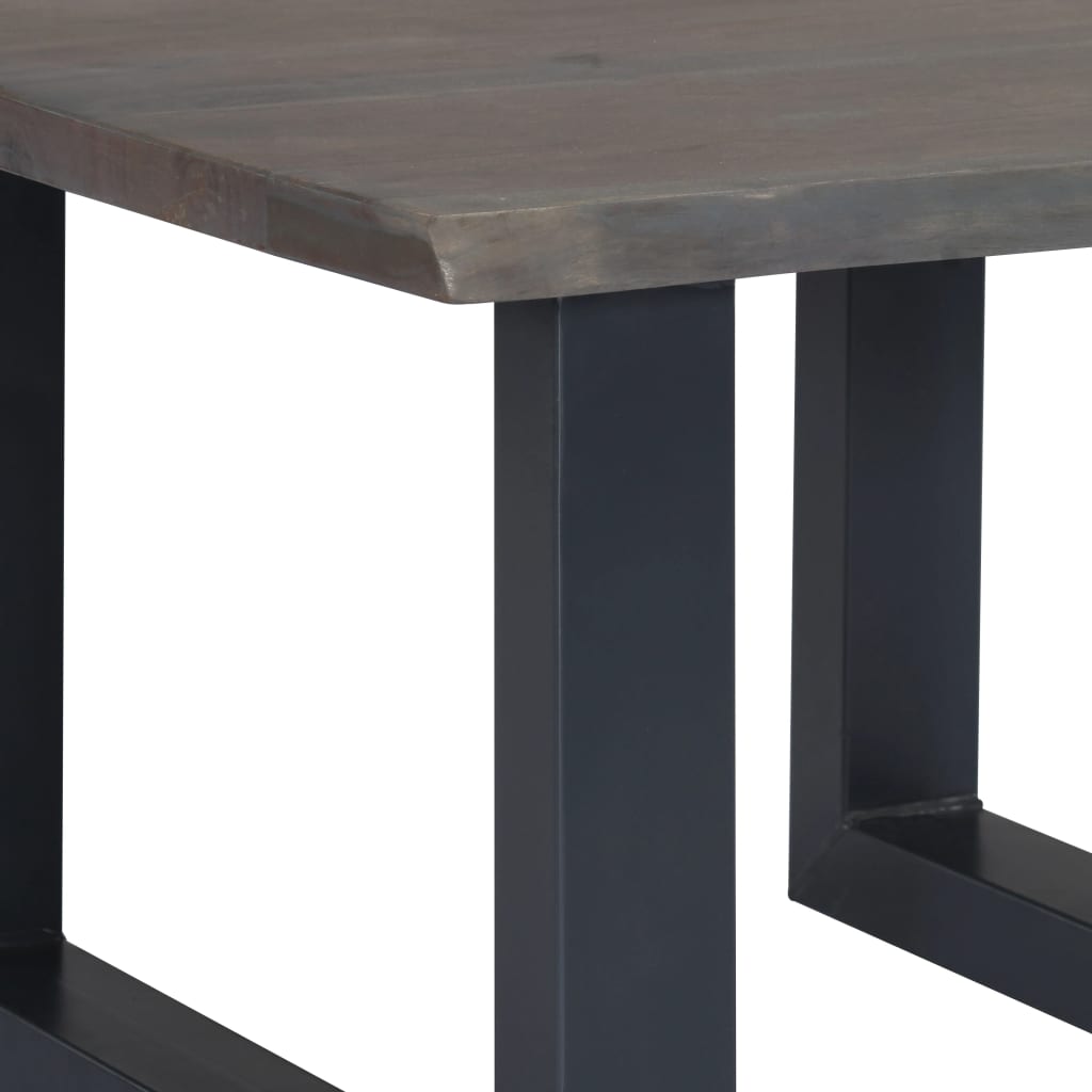 Salontafel Met Natuurlijke Randen 60X60X40 Cm Acaciahout Grijs 1 60 x 60 x 40 cm