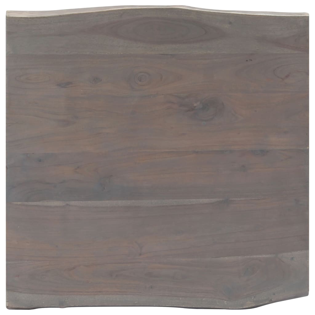 Salontafel Met Natuurlijke Randen 60X60X40 Cm Acaciahout Grijs 1 60 x 60 x 40 cm