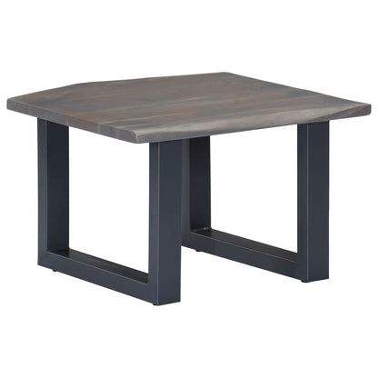 Salontafel Met Natuurlijke Randen 60X60X40 Cm Acaciahout Grijs 1 60 x 60 x 40 cm