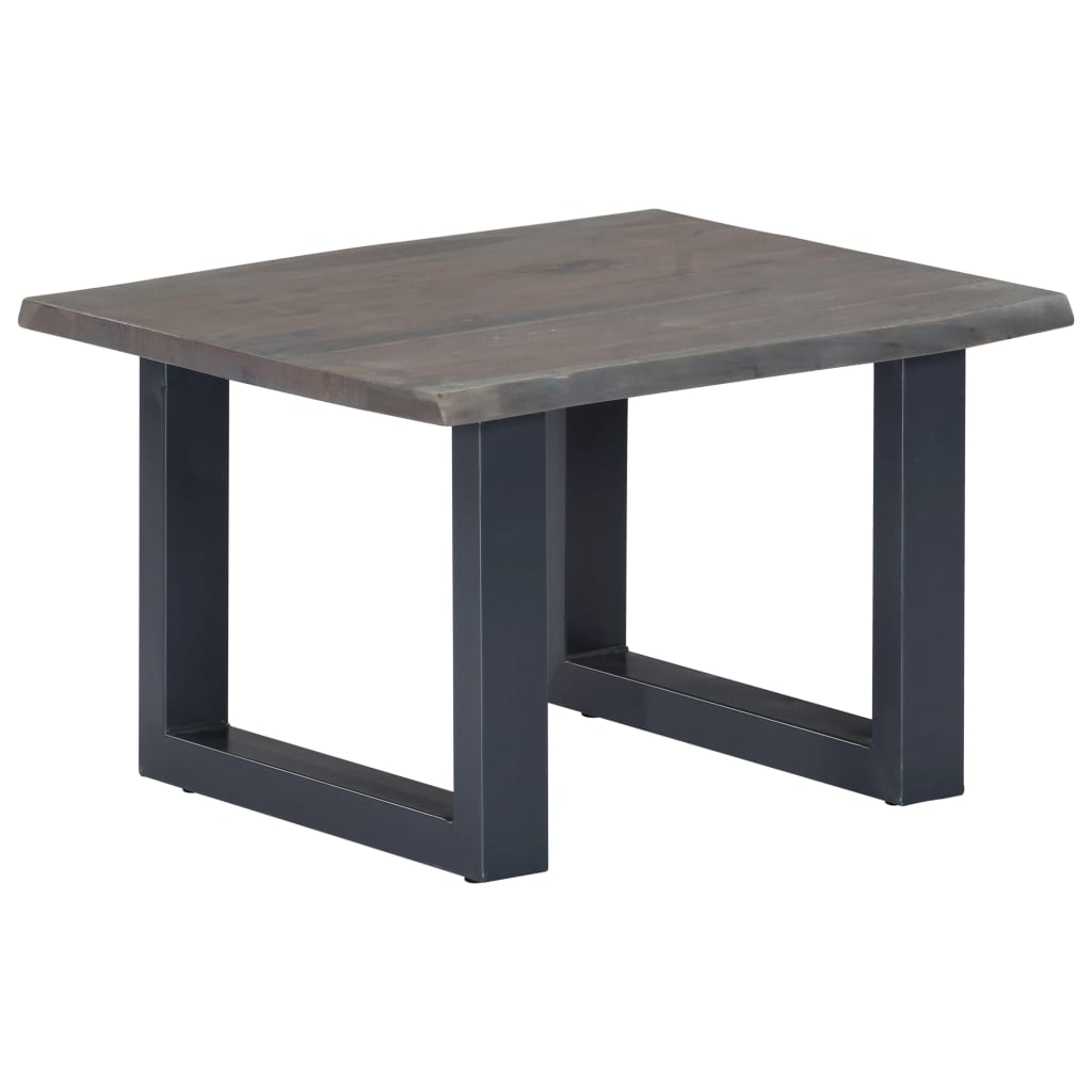 Salontafel Met Natuurlijke Randen 60X60X40 Cm Acaciahout Grijs 1 60 x 60 x 40 cm