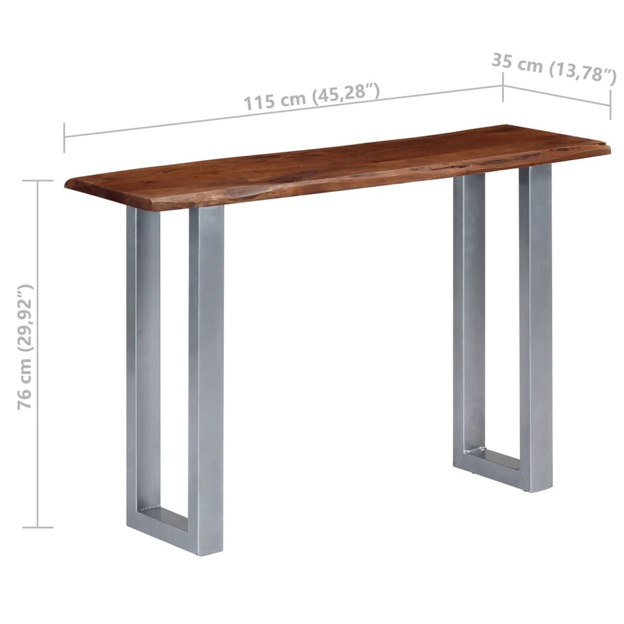Wandtafel 5X35X76 Cm Massief Acaciahout En Ijzer Bruin