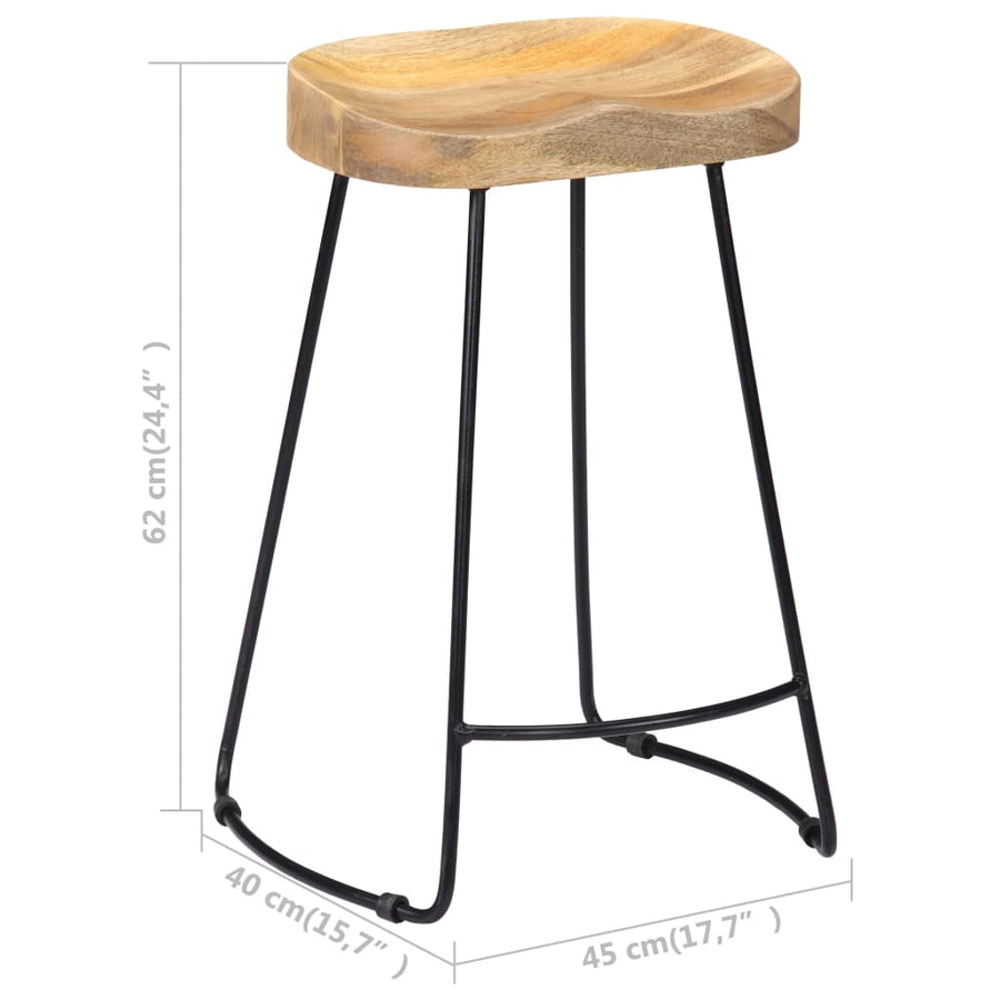 Gavin Barkrukken Massief Mangohout 45 x 40 x 62 cm Lichtbruin