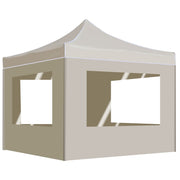Partytent 3x3 m inklapbaar met wanden crème