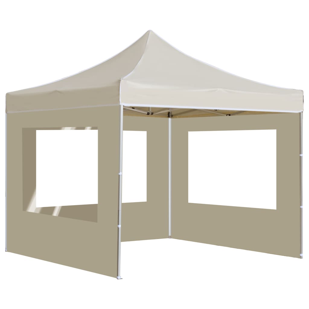Partytent Inklapbaar Met Wanden 3X3 M Aluminium Crème 3 x 3 m