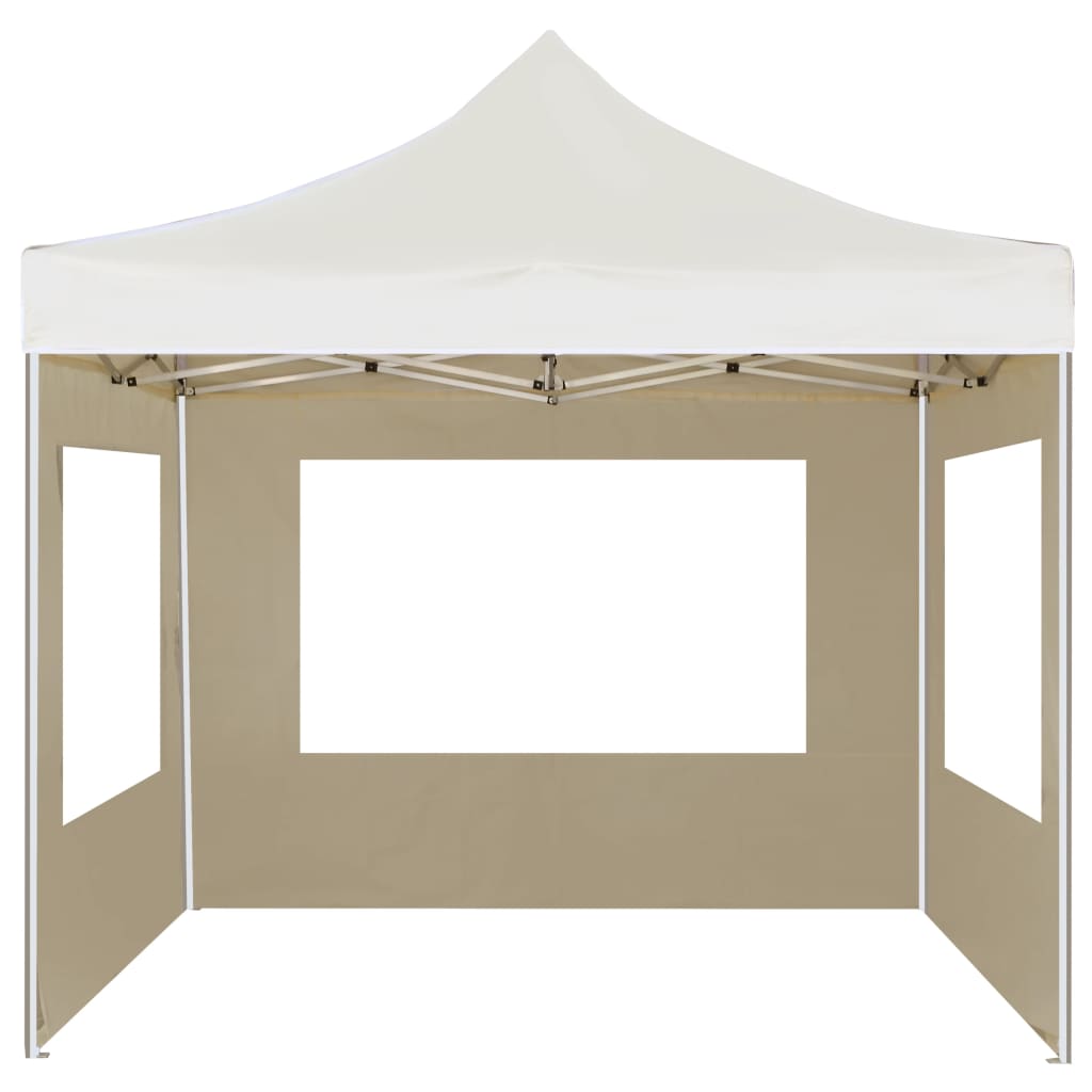 Partytent Inklapbaar Met Wanden 3X3 M Aluminium Crème 3 x 3 m