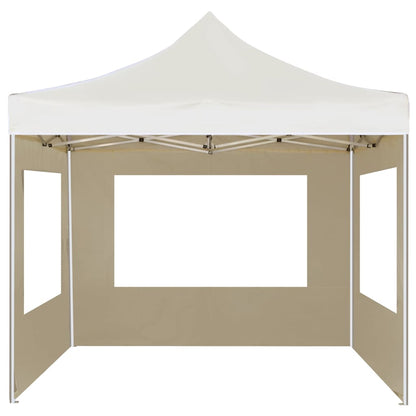 Partytent Inklapbaar Met Wanden 3X3 M Aluminium Crème 3 x 3 m