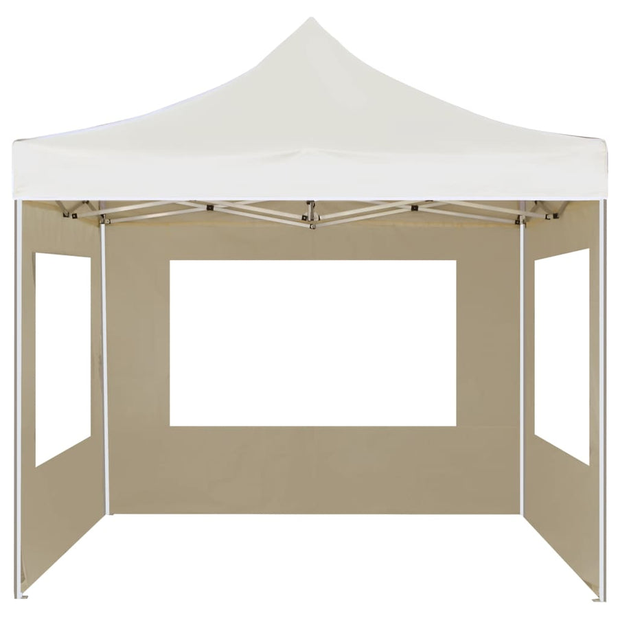 Partytent inklapbaar met wanden 3x3 m aluminium crème