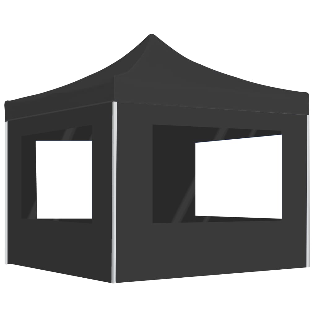 Partytent Inklapbaar Met Wanden 3X3 M Aluminium Antraciet 3 x 3 m