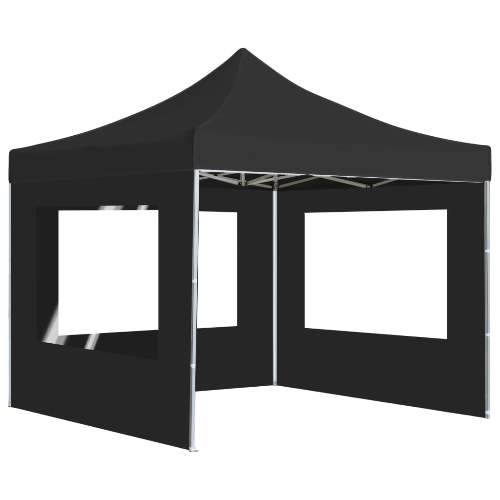 Partytent Inklapbaar Met Wanden 3X3 M Aluminium Antraciet 3 x 3 m