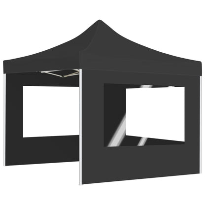 Partytent Inklapbaar Met Wanden 3X3 M Aluminium Antraciet 3 x 3 m