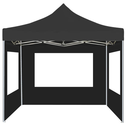 Partytent Inklapbaar Met Wanden 3X3 M Aluminium Antraciet 3 x 3 m