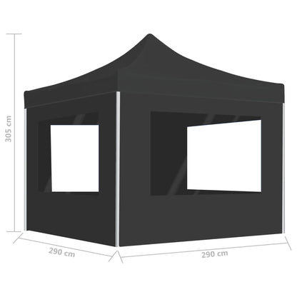Partytent Inklapbaar Met Wanden 3X3 M Aluminium Antraciet 3 x 3 m