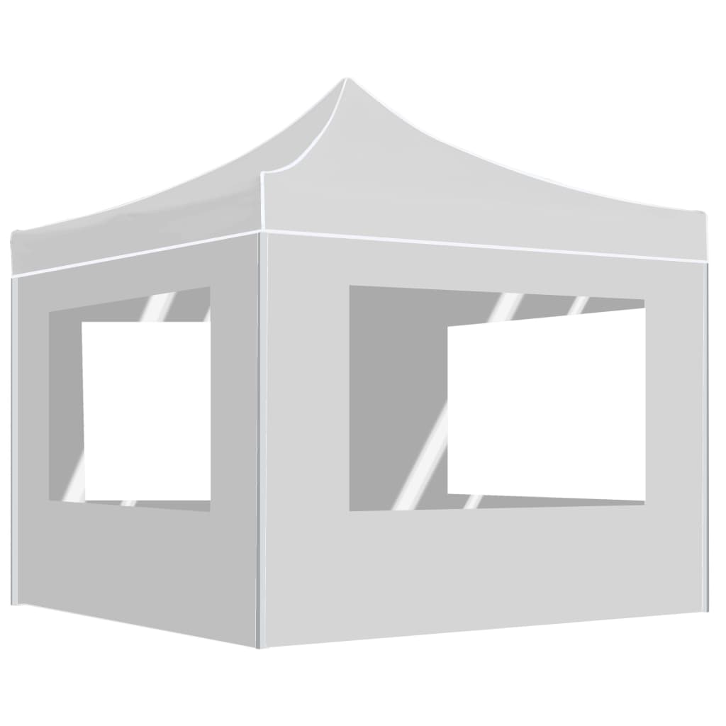 Partytent Inklapbaar Met Wanden 3X3 M Aluminium Wit 3 x 3 m