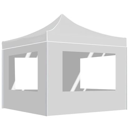 Partytent Inklapbaar Met Wanden 3X3 M Aluminium Wit 3 x 3 m