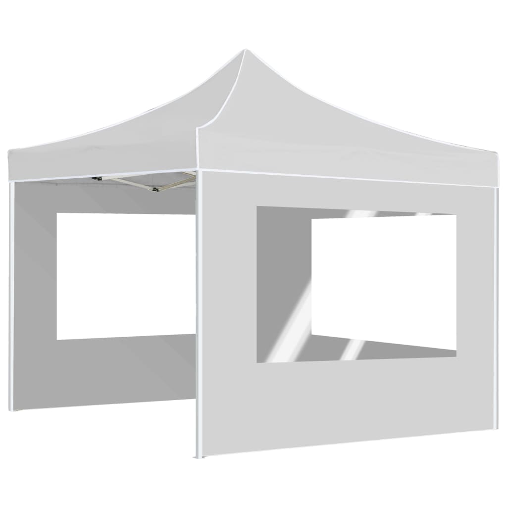 Partytent Inklapbaar Met Wanden 3X3 M Aluminium Wit 3 x 3 m