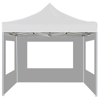 Partytent Inklapbaar Met Wanden 3X3 M Aluminium Wit 3 x 3 m