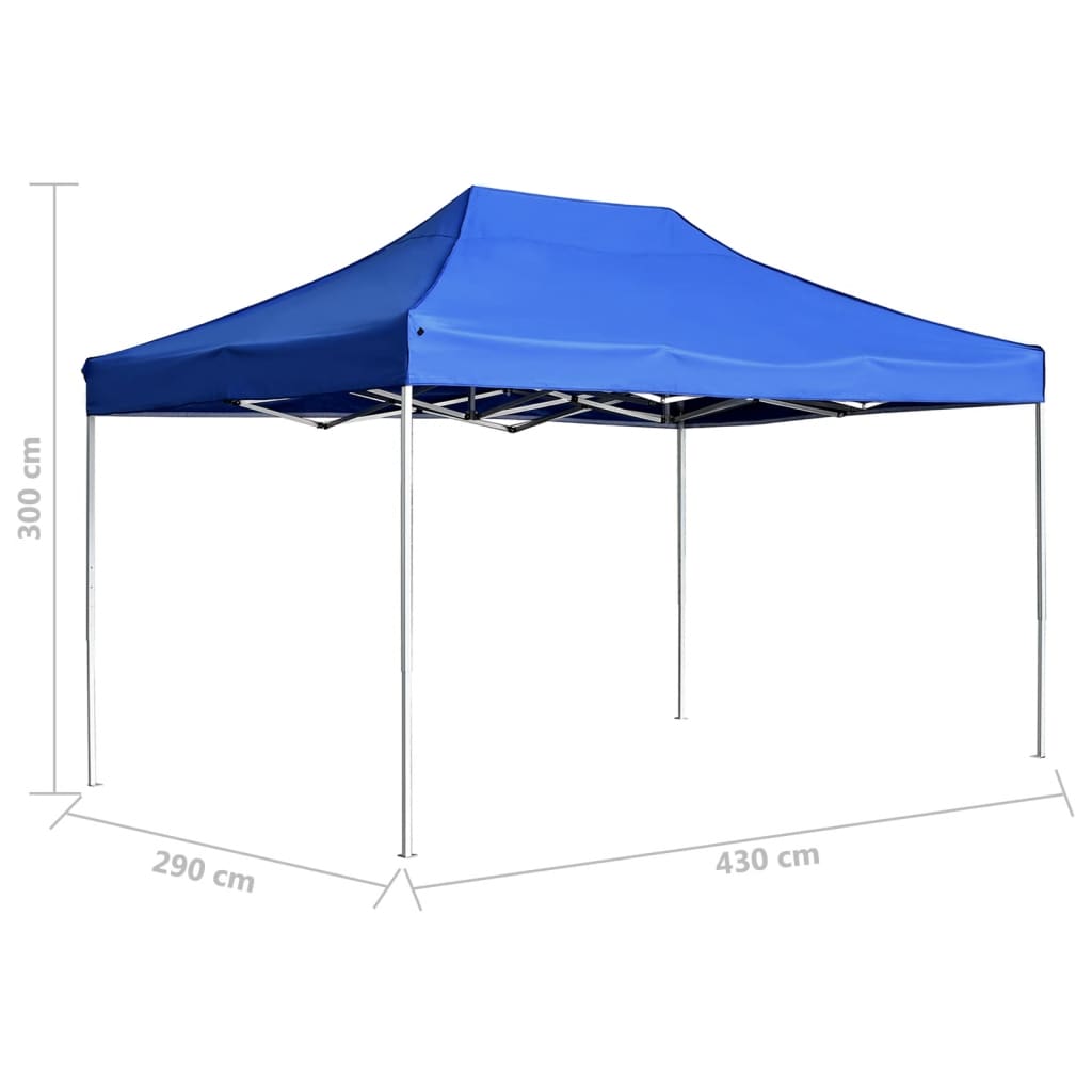 Partytent Professioneel Inklapbaar 4,5X3 M Aluminium Blauw 4.5 x 3 m