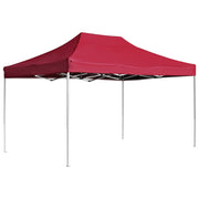 Partytent 4,5x3 m aluminium wijnrood inklapbaar