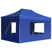 Partytent 4,5x3 m aluminium blauw inklapbaar
