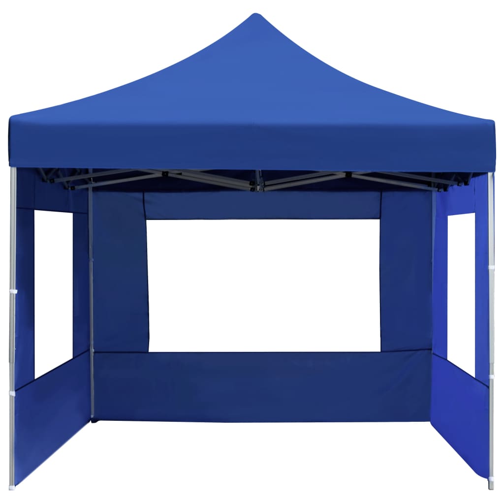 Partytent Inklapbaar Met Wanden 4,5X3 M Aluminium Blauw 4.5 x 3 m