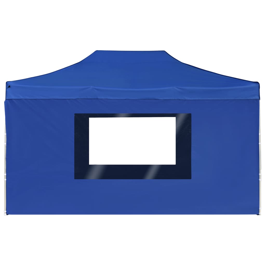 Partytent Inklapbaar Met Wanden 4,5X3 M Aluminium Blauw 4.5 x 3 m