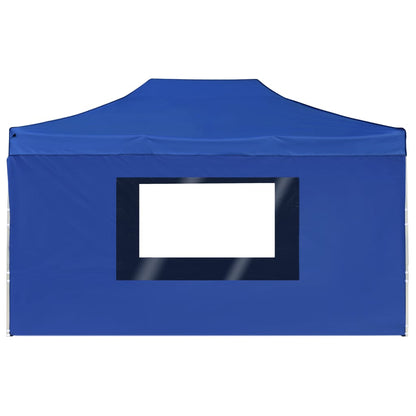 Partytent Inklapbaar Met Wanden 4,5X3 M Aluminium Blauw 4.5 x 3 m