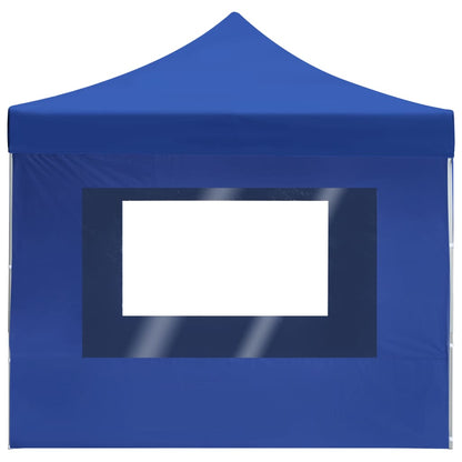 Partytent Inklapbaar Met Wanden 4,5X3 M Aluminium Blauw 4.5 x 3 m