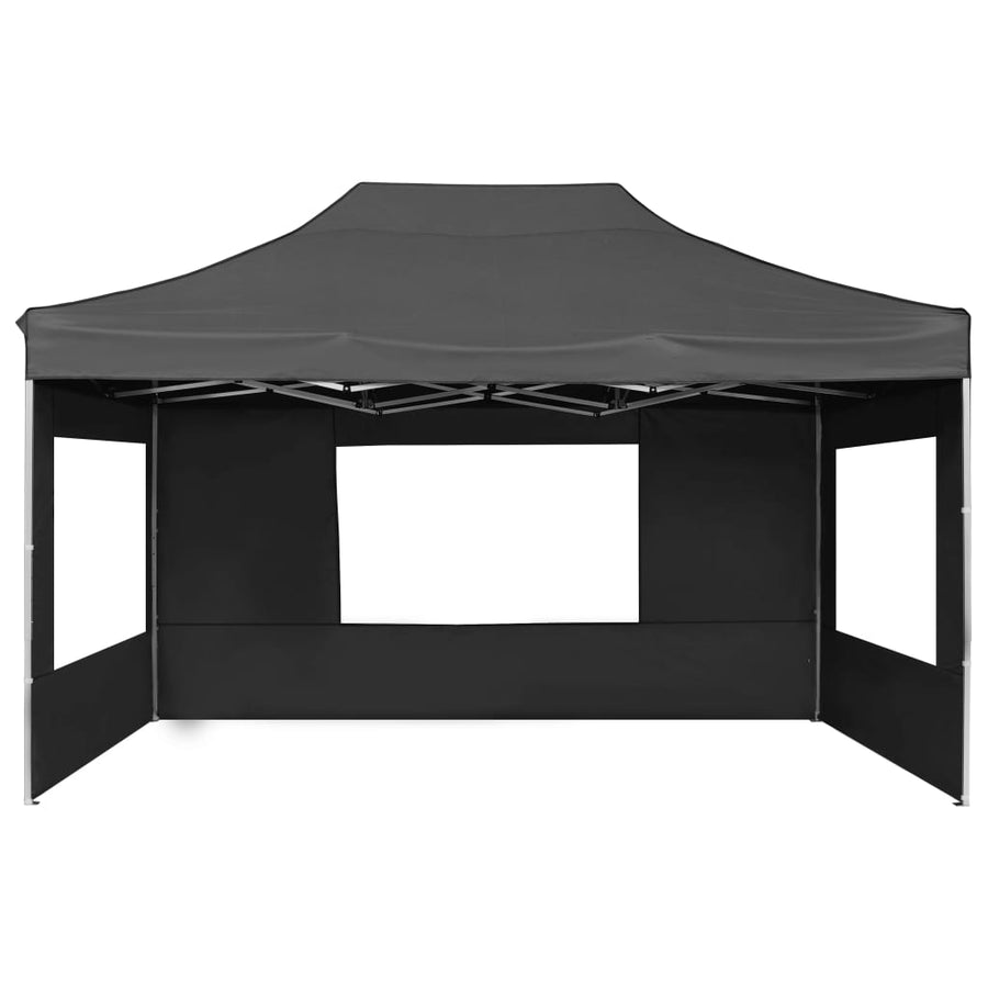 Partytent Inklapbaar Met Wanden 4,5X3 M Aluminium Antraciet 4.5 x 3 m