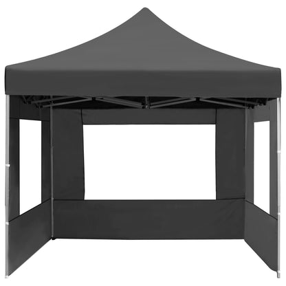 Partytent Inklapbaar Met Wanden 4,5X3 M Aluminium Antraciet 4.5 x 3 m
