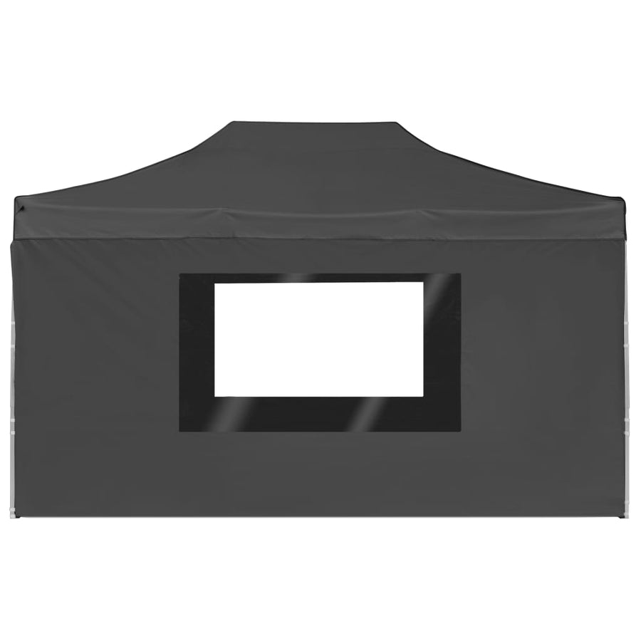 Partytent Inklapbaar Met Wanden 4,5X3 M Aluminium Antraciet 4.5 x 3 m