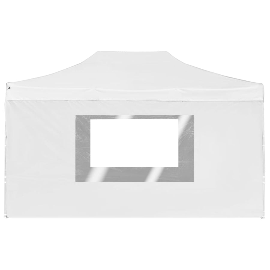 Partytent Inklapbaar Met Wanden 4,5X3 M Aluminium Wit 4.5 x 3 m