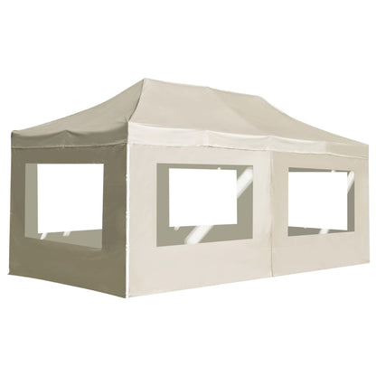 Partytent Inklapbaar Met Wanden Aluminium 6 x 3 m Crème