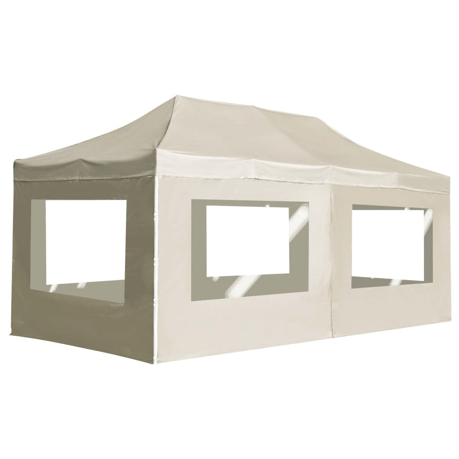 Partytent Inklapbaar Met Wanden Aluminium 6 x 3 m Crème