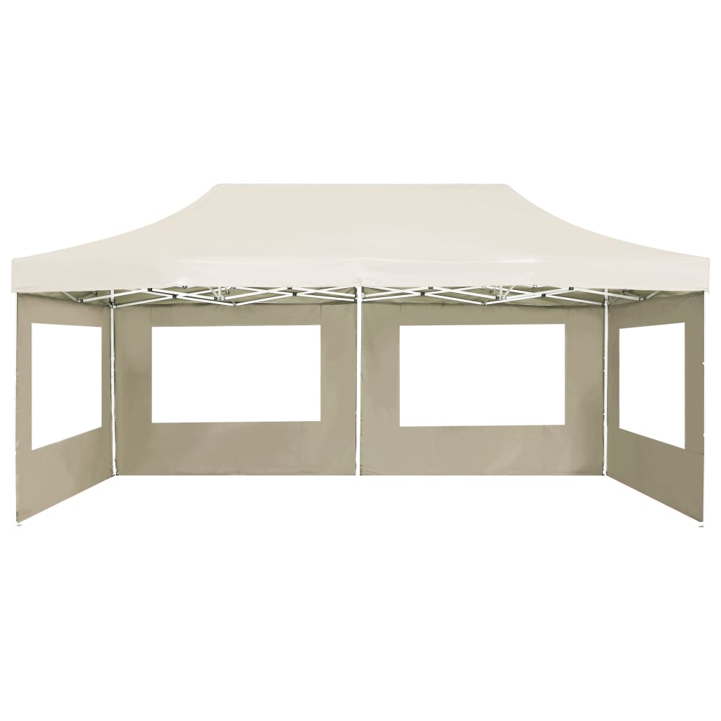 Partytent Inklapbaar Met Wanden Aluminium 6 x 3 m Crème