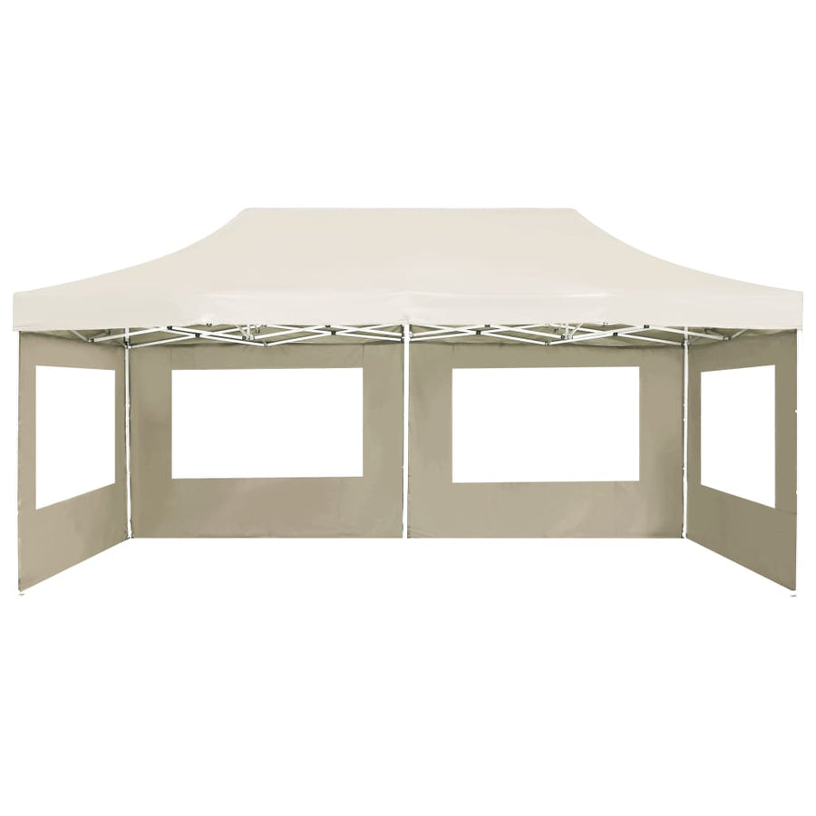 Partytent Inklapbaar Met Wanden Aluminium 6 x 3 m Crème