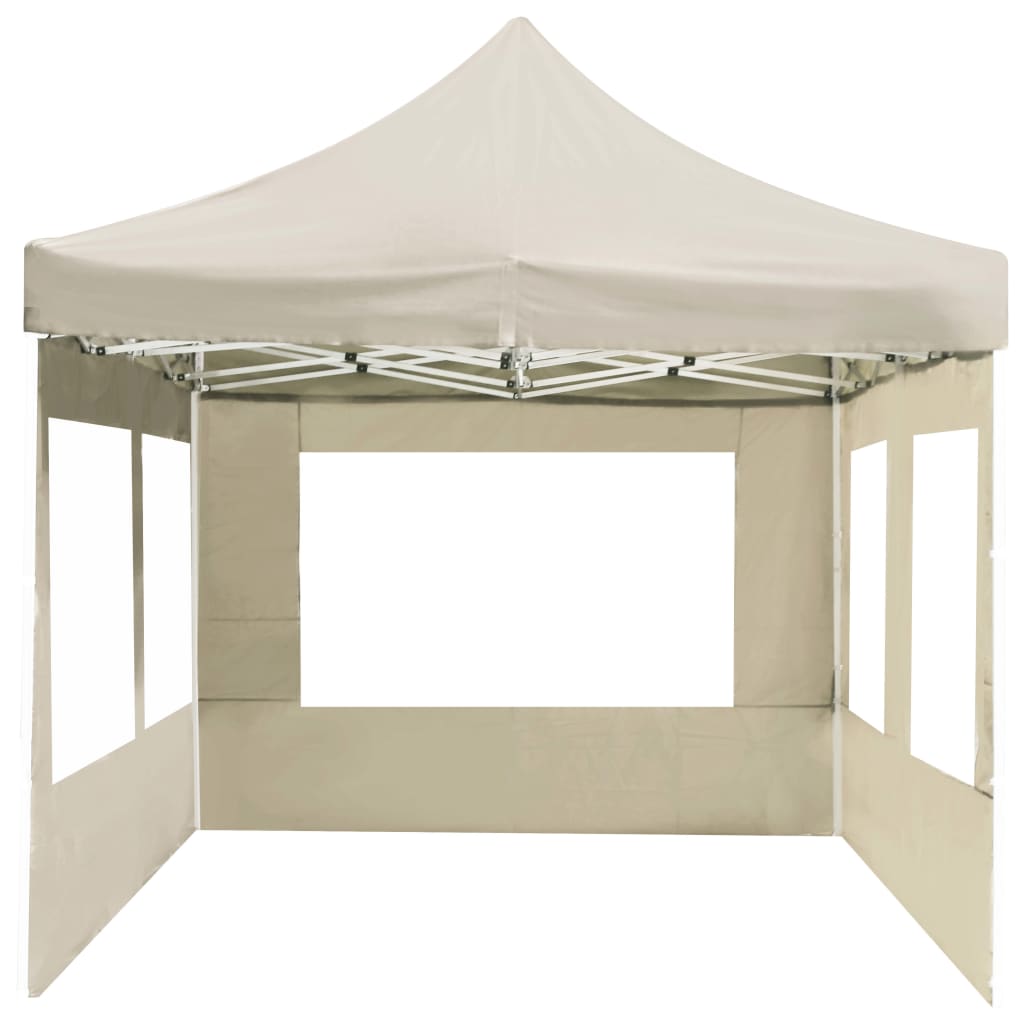 Partytent Inklapbaar Met Wanden Aluminium 6 x 3 m Crème