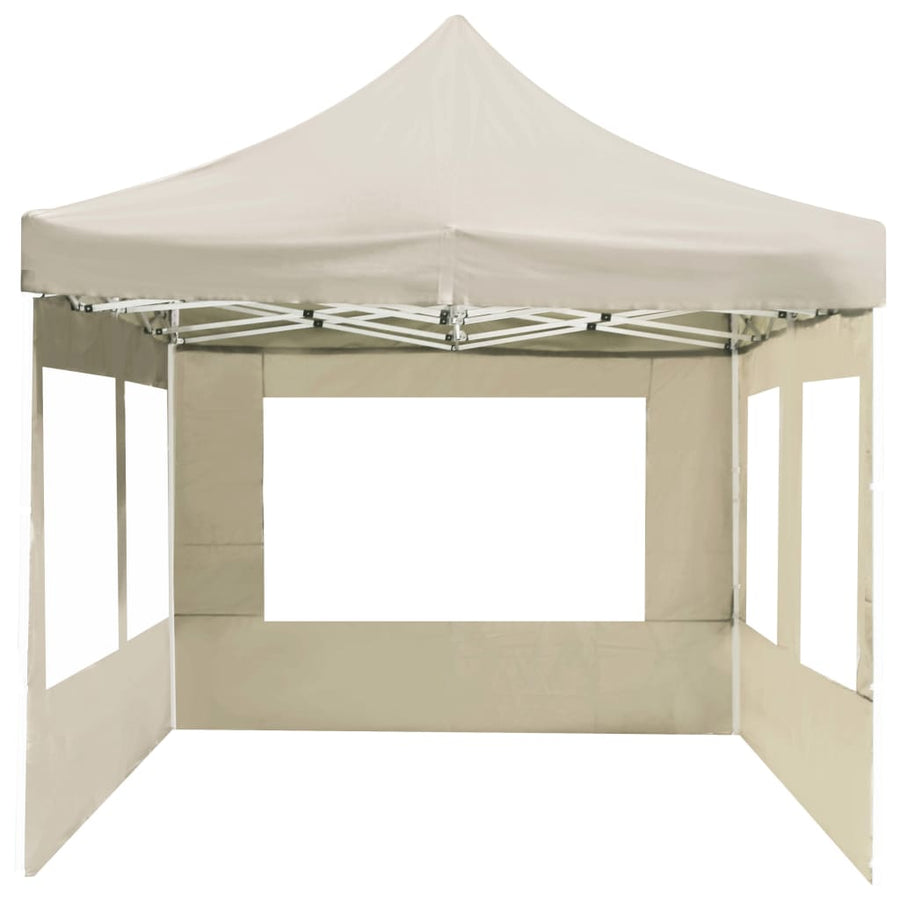 Partytent Inklapbaar Met Wanden Aluminium 6 x 3 m Crème