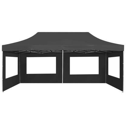 Partytent inklapbaar met wanden 6x3 m aluminium antraciet