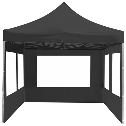 Partytent inklapbaar met wanden 6x3 m aluminium antraciet