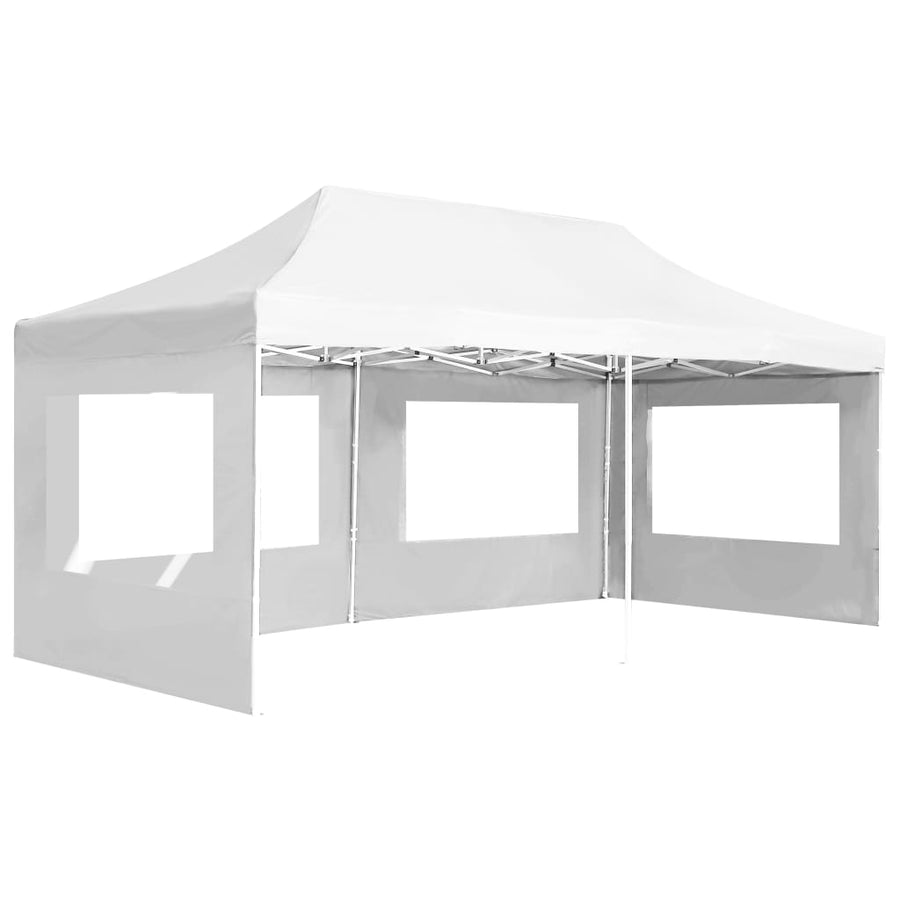 Partytent Inklapbaar Met Wanden Aluminium 6 x 3 m Wit