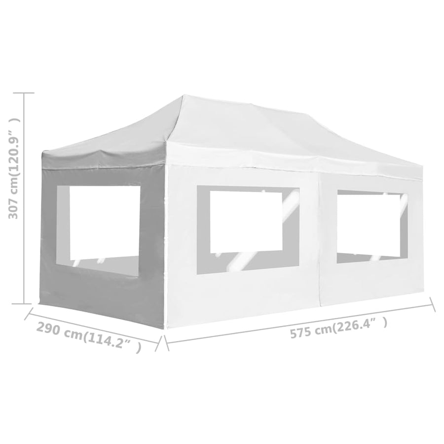 Partytent Inklapbaar Met Wanden Aluminium 6 x 3 m Wit