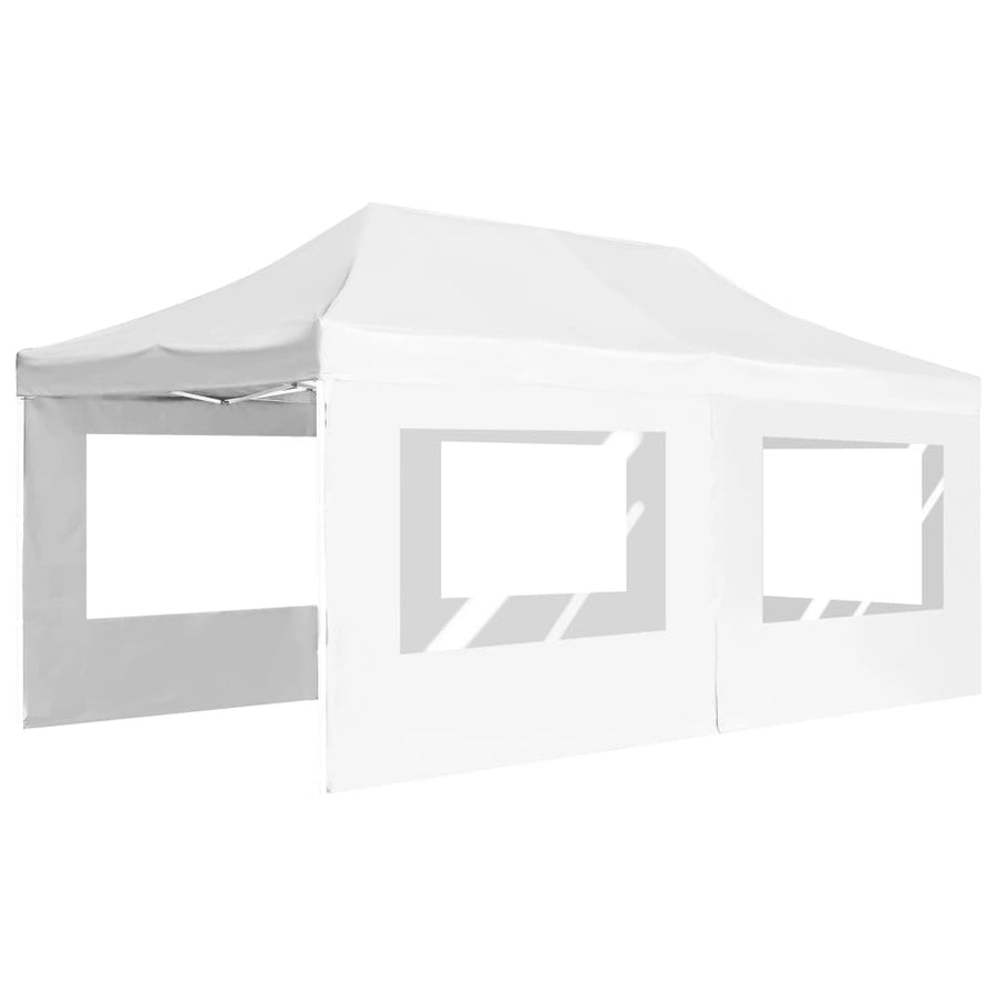 Partytent Inklapbaar Met Wanden Aluminium 6 x 3 m Wit