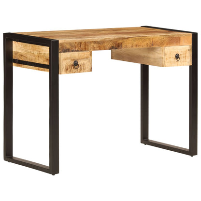 Bureau met 2 lades 110x50x77 cm massief mangohout